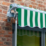 2.0m Budget Manual Awning, Green and White