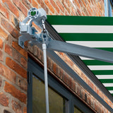 4.0m Budget Manual Awning, Green and White