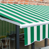 3.5m Budget Manual Awning, Green and White