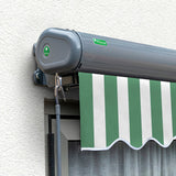 3.0m Full Cassette Electric Green and White Awning (Charcoal Cassette)