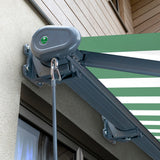 4.0m Full Cassette Electric Green and White Awning (Charcoal Cassette)