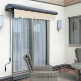 4m Full Cassette Manual Ivory Awning (Charcoal Cassette)