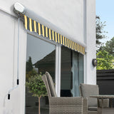 4.5m Full Cassette Electric Awning, Yellow and grey stripe