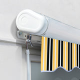 2.5m Full Cassette Manual Awning, Yellow and grey stripe