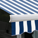 3.5m Full Cassette Electric Awning, Blue and white stripe