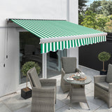 3.5m Full Cassette Electric Awning, Green and white stripe