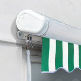 6m Full Cassette Electric Awning, Green and White Stripe Polyester