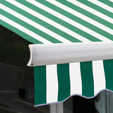 5.0m Full Cassette Electric Awning, Green and White Stripe Polyester