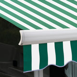 3.5m Full Cassette Electric Awning, Green and white stripe