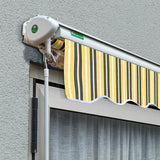 2.5m Half Cassette Electric Patio Awning, Yellow and Grey Stripe