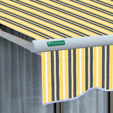 2.5m Half Cassette Manual Awning, Yellow and Grey Stripe