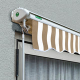 3.0m Half Cassette Electric Awning, Mocha Brown and White Stripe