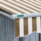 3.5m Half Cassette Manual Awning, Mocha Brown and White Stripe