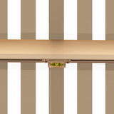 3.0m Half Cassette Electric Awning, Mocha Brown and White Stripe