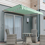 3.0m Half Cassette Patio Awning Electric Awning, Green and White