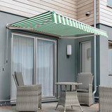 6.0m Half Cassette Electric Awning, Green and White