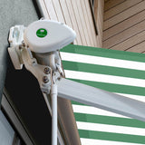 2.5m Half Cassette Manual Awning, Green and White Even Stripe