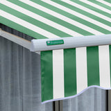 3.0m Half Cassette Manual Awning, Green and White Even Stripe