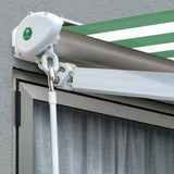6.0m Half Cassette Electric Awning, Green and White