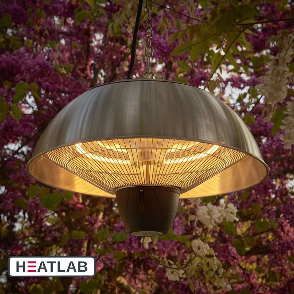 IP34 Hanging Patio Heater in Stainless Steel by Heatlab