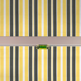 2.5m Standard Manual Awning, Yellow and Grey Stripe