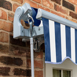 2.0m Standard Manual Awning, Blue and White Even Stripe