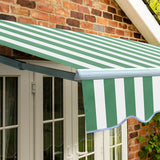 2.0m Standard Manual Awning, Green and White Even Stripe