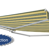 4m Half Cassette Electric Awning, Yellow and Grey (4.0m Projection)