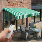 3.5m Budget Electric Awning, Green and White