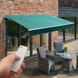 3.5m Budget Wireless Electric Awning, Plain Green