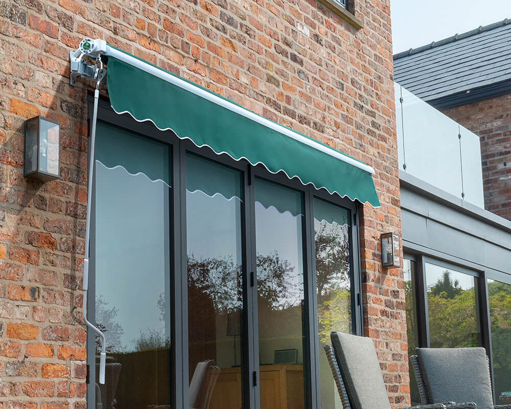 3.0m Budget Manual Awning, Plain Green