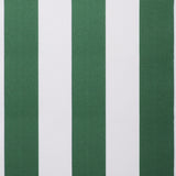 Green and white stripe polyester cover for 4m x 3m awning includes valance