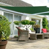 4.0m Half Cassette Electric Awning, Plain Green (4.0m Projection)