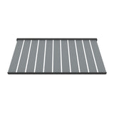 4.0M Deluxe Wireless Full Cassette Electric Awning With Lights (Charcoal Cassette) | Pin Stripe Grey