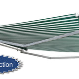 2.5m Half Cassette Electric Awning, Green and White Stripe (3.5m Projection)