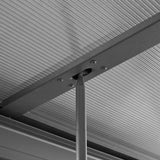 12.8ft x 10ft Anthracite Pergola Garden Canopy with Retractable Sliding Roof