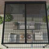 4m x 3m Deluxe Charcoal Wall Mounted Veranda with Louvered Shutter Roof