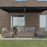 3m x 3m Deluxe Charcoal Wall Mounted Veranda with Louvered Shutter Roof