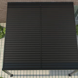 4m x 3m Deluxe Charcoal Wall Mounted Veranda with Louvered Shutter Roof