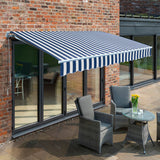 2.0m Budget Manual Awning, Blue and White