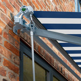 4.0m Budget Manual Awning, Blue and White