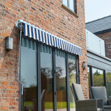 4.0m Budget Manual Awning, Blue and White