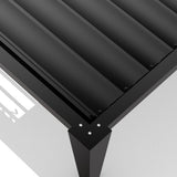 6m x 3m Deluxe Charcoal Pergola with Louvered Shutter Roof by Primrose Living