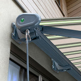 4.0m Full Cassette Electric Multistripe Awning (Charcoal Cassette)