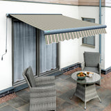 4.0m Full Cassette Electric Multistripe Awning (Charcoal Cassette)