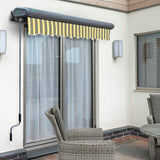 4m Full Cassette Manual Yellow and Grey Awning (Charcoal Cassette)
