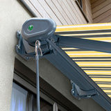 5.0m Full Cassette Electric Yellow and Grey Awning (Charcoal Cassette)