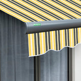 4m Full Cassette Manual Yellow and Grey Awning (Charcoal Cassette)