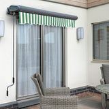 5.0m Full Cassette Electric Green and White Awning (Charcoal Cassette)