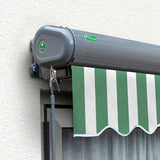 3m Full Cassette Manual Green and White Awning (Charcoal Cassette)